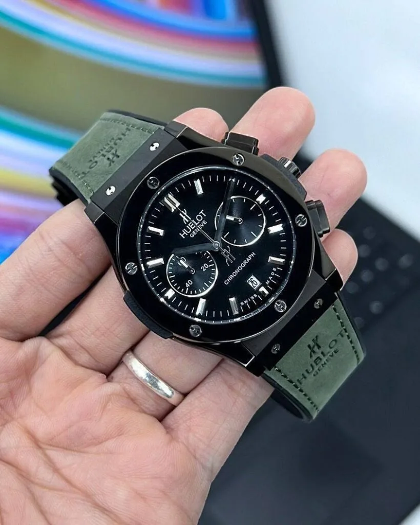 Hublot Classic Fusion Black Suede Strap Watch