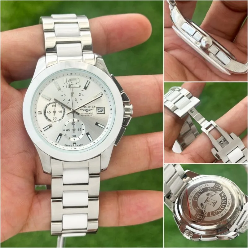 Longines Classic Chronograph Silver White Dial
