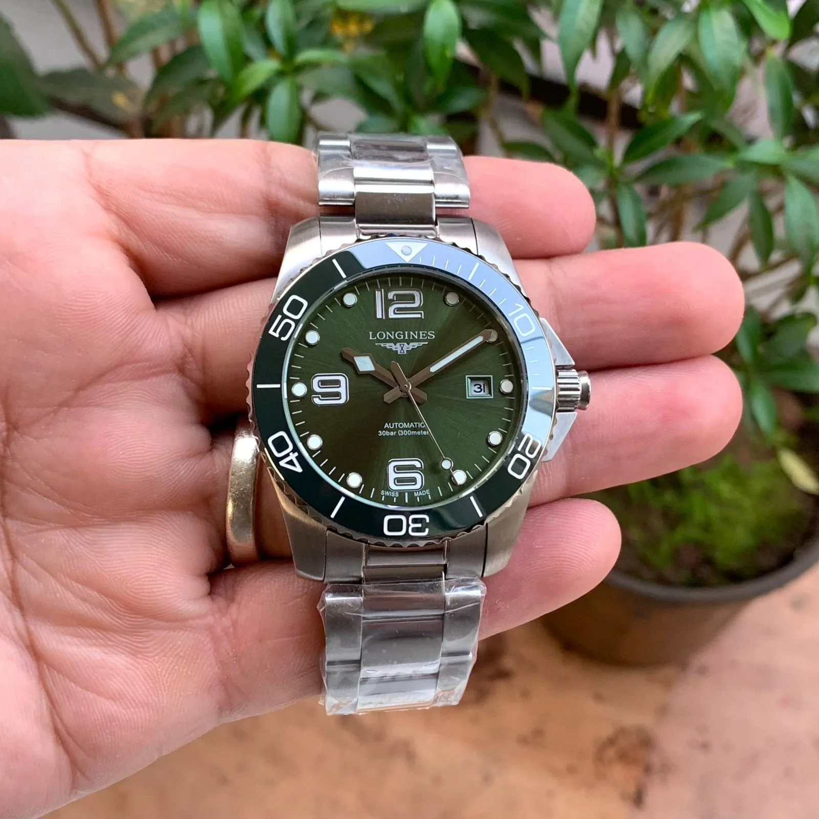 Longines HydroConquest Silver Green Automatic Timepiece