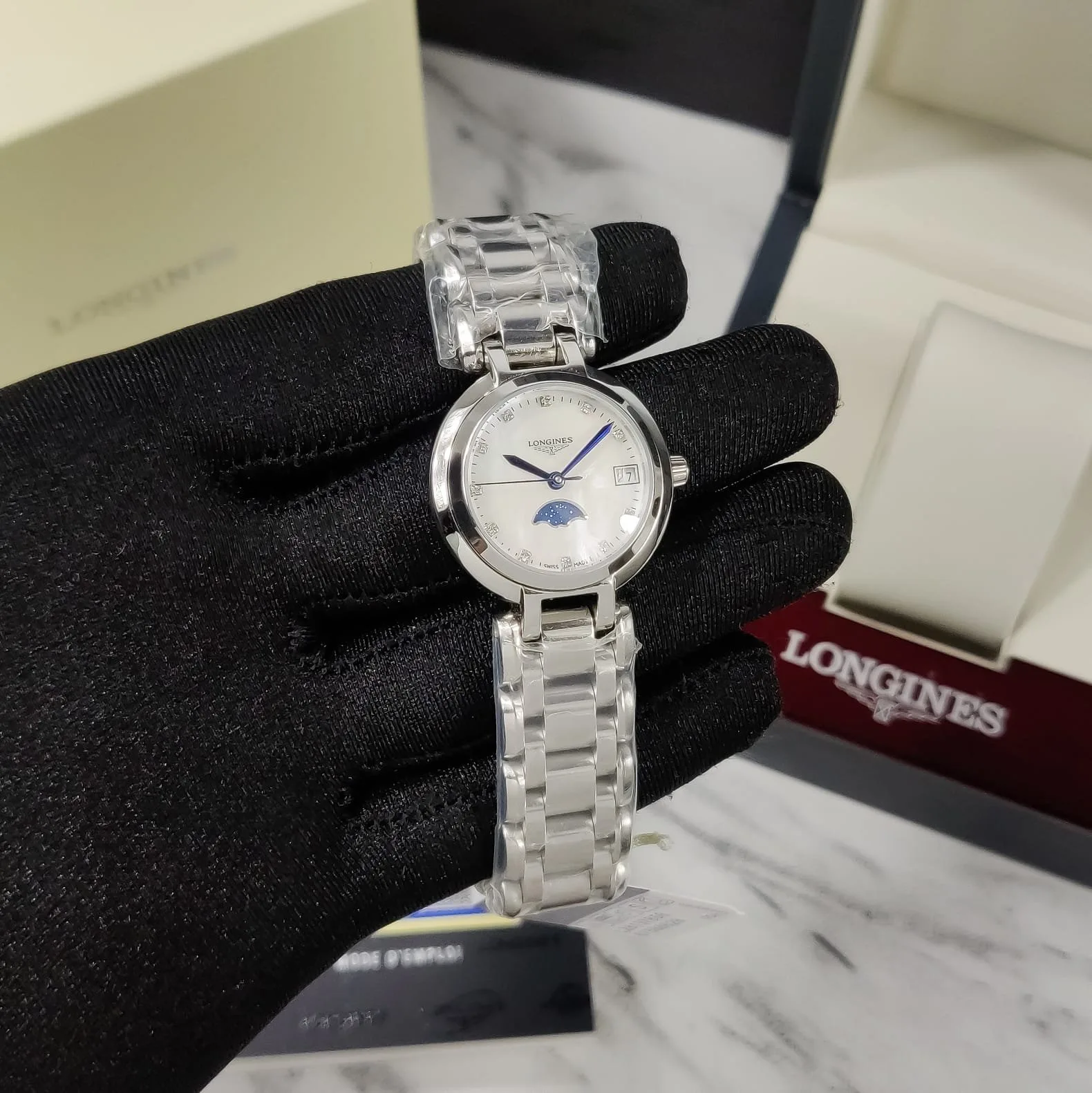 Longines PrimaLuna Silver Chain 28mm