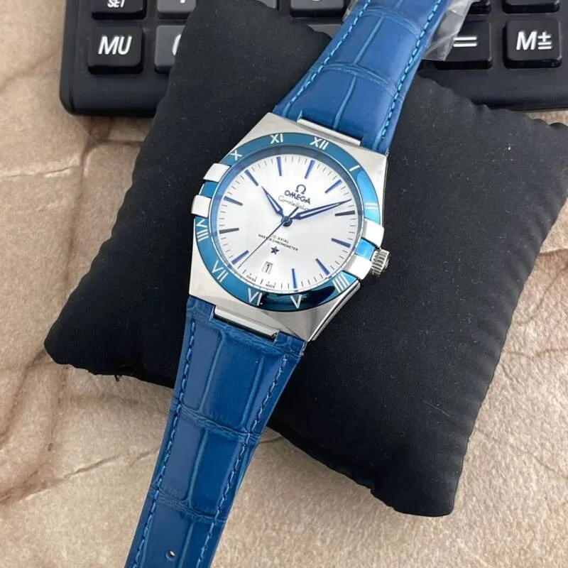 Omega Constellation 41 White Dial Croco