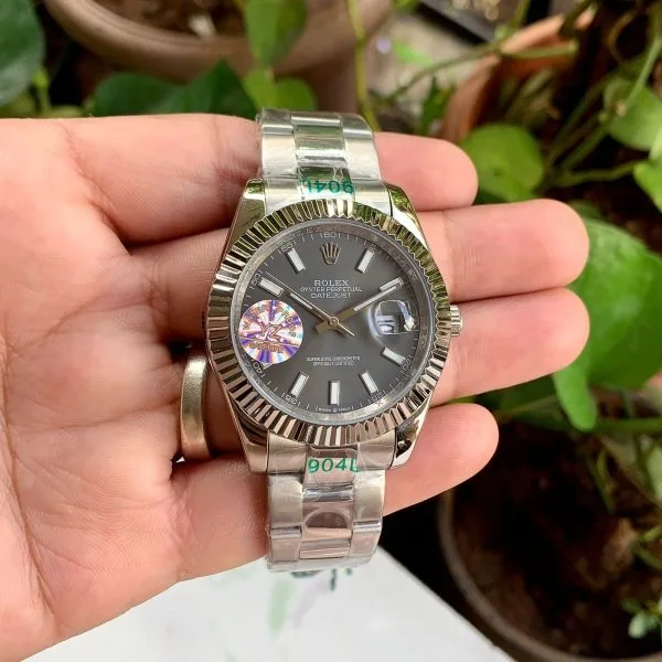 Oyster Perpetual Datejust Silver Fluted Bezel Rolex