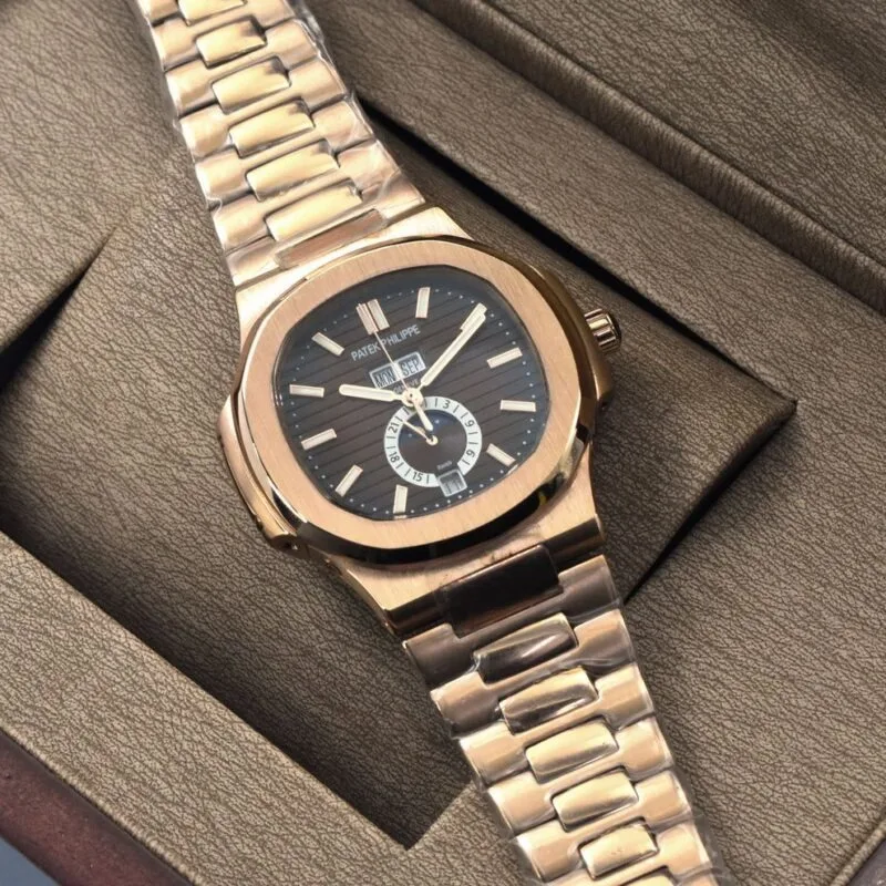 Patek Philippe Nautilus Rosegold Brown Dial Moonphase