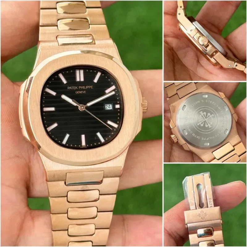 Patek Philippe Rose Gold Black Dial Watch