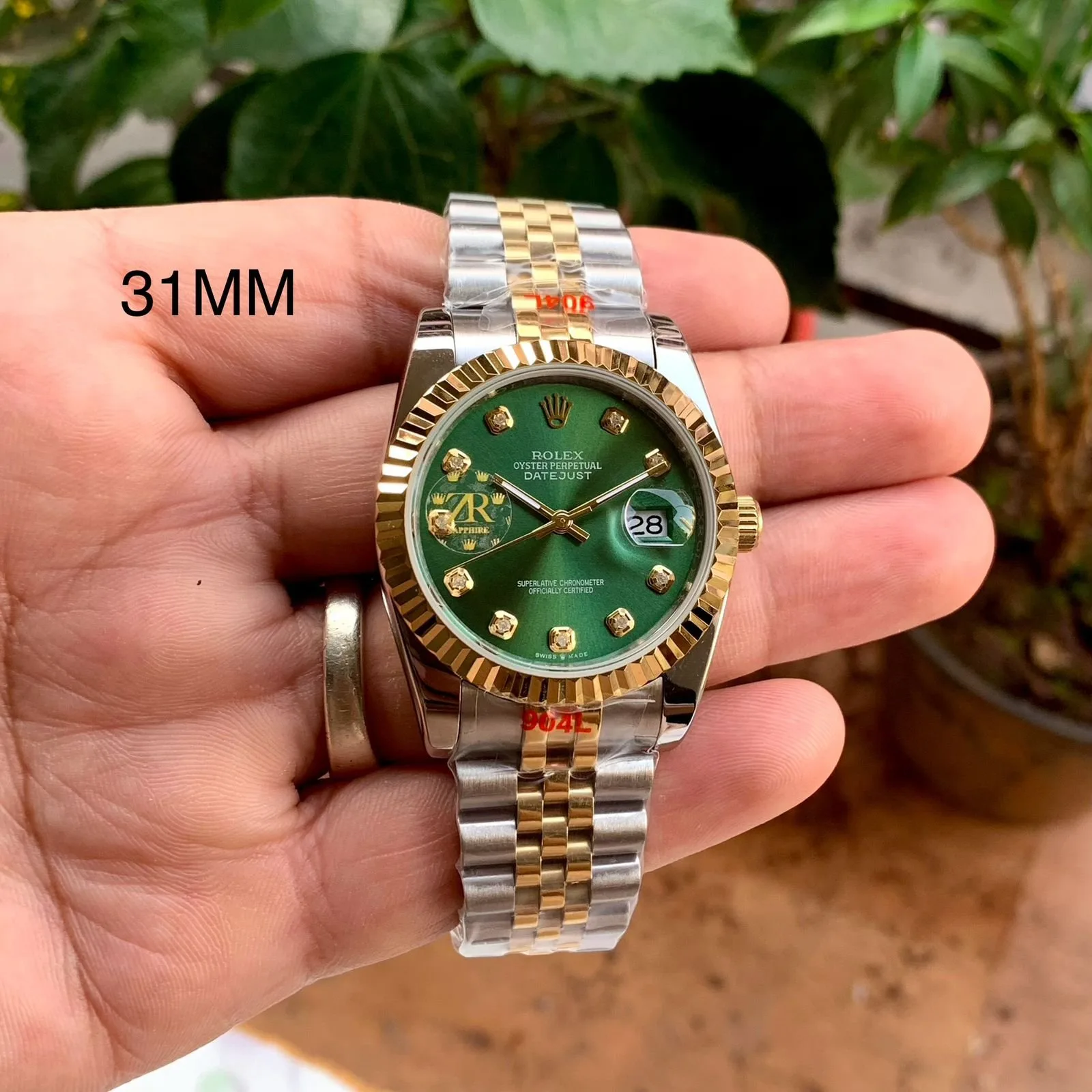 Rolex Datejust Jubilee Green Dial Gold Women’s