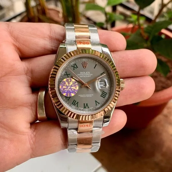 Rolex Datejust Oyster Silver Dial With Rose Gold Accents