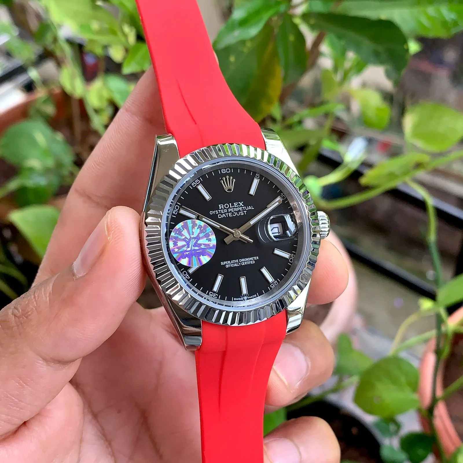 Rolex DateJust Red Strap 41MM