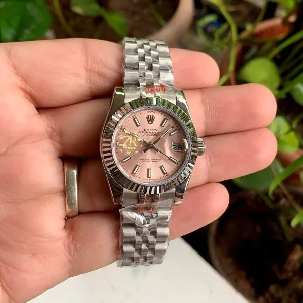 Rolex DateJust Silver And Pink Automatic