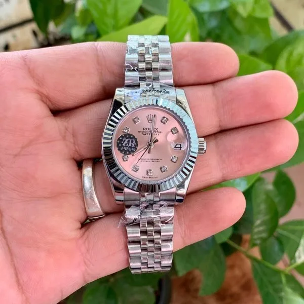 Rolex Datejust Silver And Pink