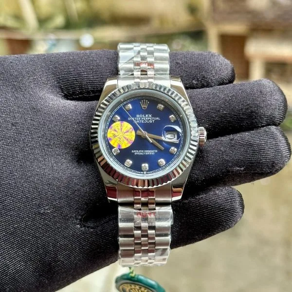 Rolex DateJust Silver-Blue Jubilee Diamond Design
