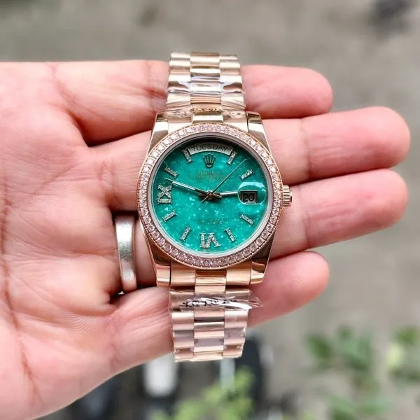 Rolex Day-Date 36 Rose Gold Diamond Bezel