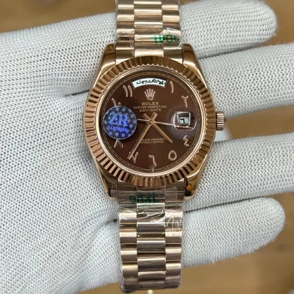 Rolex Day-Date 40 Rose Gold Arabic Dial Watch