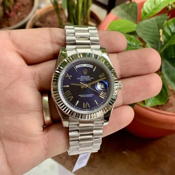 Rolex Day-Date Blue Dial Roman Design