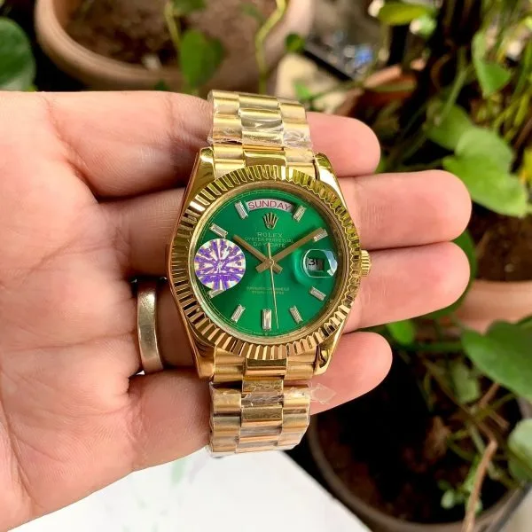 Rolex Day Date Green Dial Diamond Design