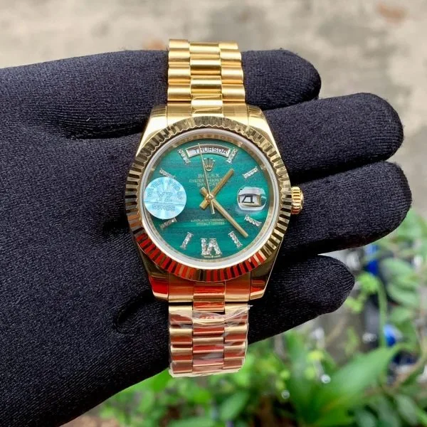 Rolex Day-Date Green Dial With Diamond Accents