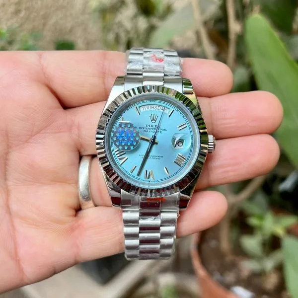 Rolex Day-Date Ice Blue Fluted Bezel