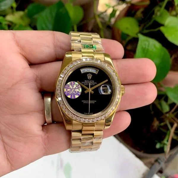 Rolex Day-Date President Gold Black Dial