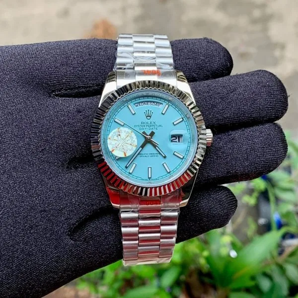Rolex Day Date President Silver Sky Blue Dial