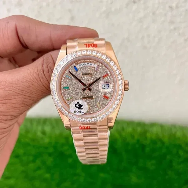 Rolex Day-Date Rainbow Full Diamond Dial OZ