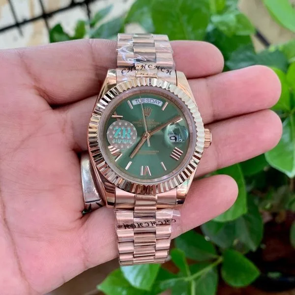 Rolex Day-Date Rose Gold Green Dial
