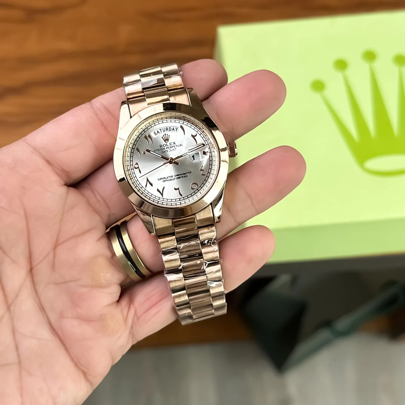 Rolex Day-Date Rose Gold White Dial Watch
