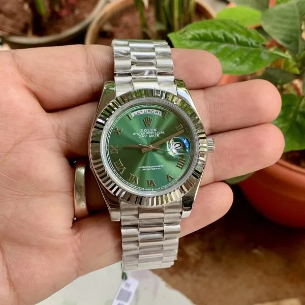 Rolex Day-Date Silver Green Dial
