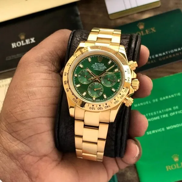 Rolex Daytona Rose Gold Body Green Dial Watch