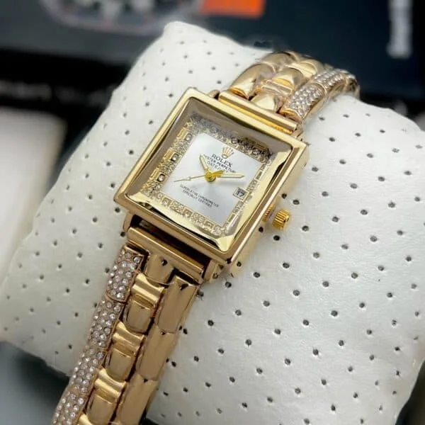 Rolex Ladies Square Diamond Strap Watch