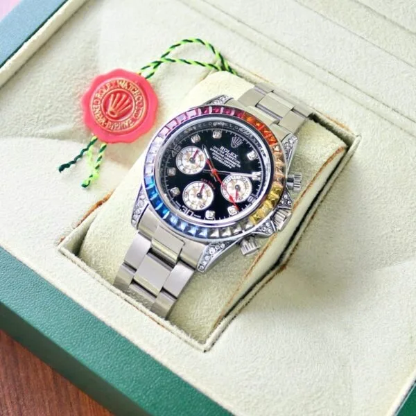 Rolex Rainbow Silver Quartz