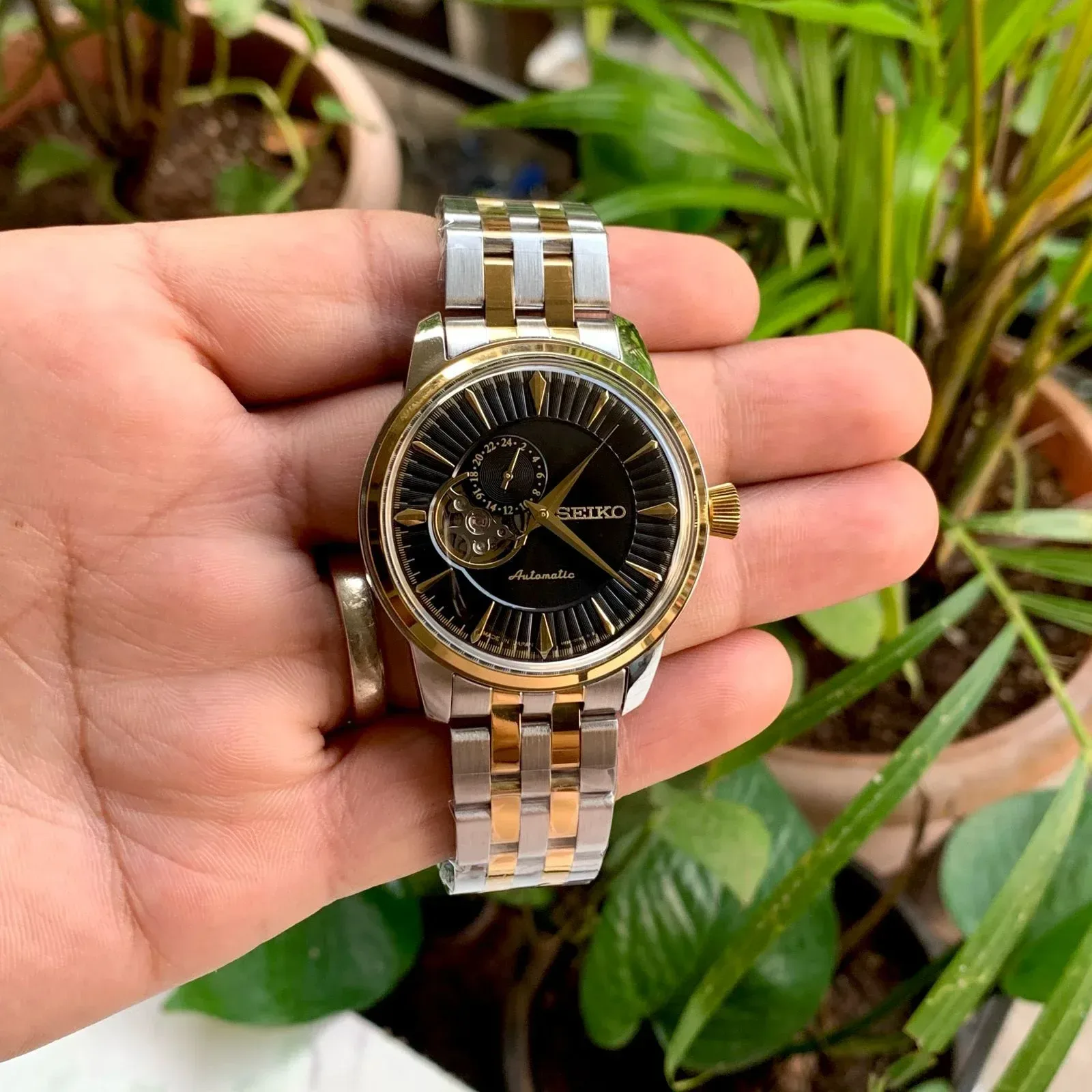 Seiko Presage Cocktail Open Heart Black Watch