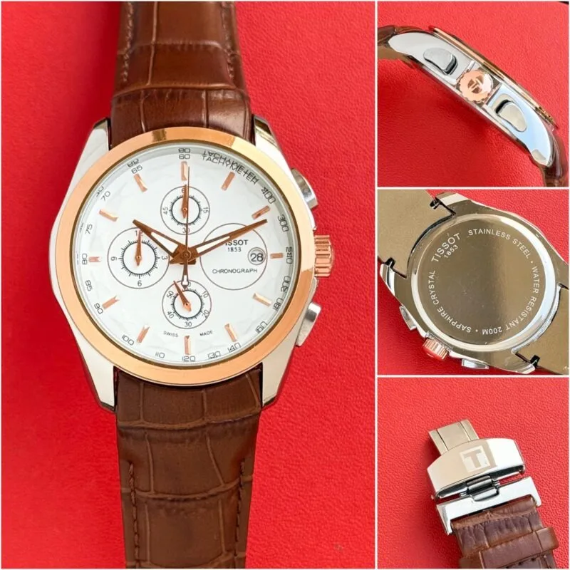 Tissot Couturier White Dial Leather Strap Watch