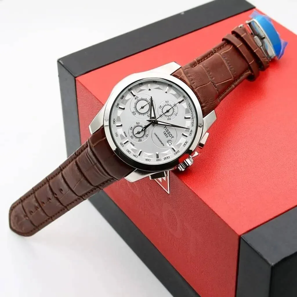 Tissot Couturier White Dial Leather Strap Watch