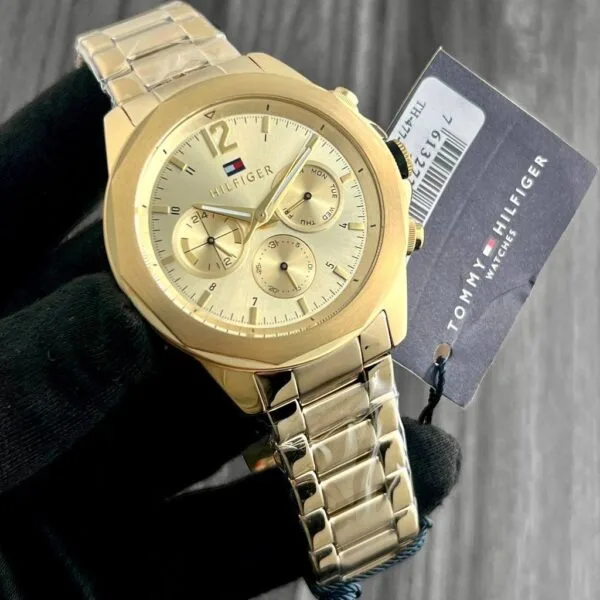 Tommy Hilfiger Gold Dial Steel Strap Analog