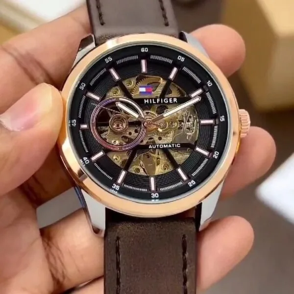 Tommy Hilfiger LL457 Automatic Black Skeleton Dial