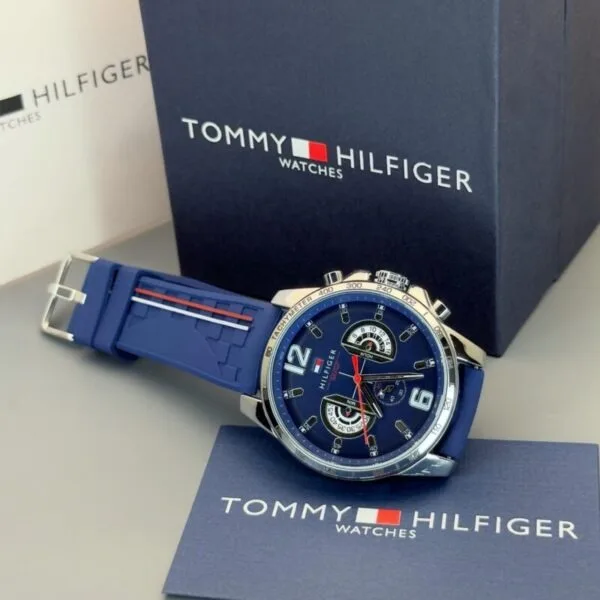 Tommy Hilfiger Silver Blue Chronograph 42mm